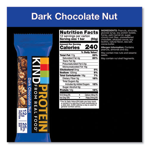 Image of Kind Protein Bars, Double Dark Chocolate, 1.76 Oz, 12/Pack