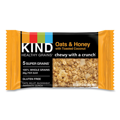 Image of Kind Healthy Grains Bar, Oats And Honey With Toasted Coconut, 1.2 Oz, 12/Box