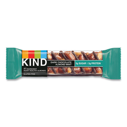 Nuts and Spices Bar, Dark Chocolate Almond Mint, 1.4 oz Bar, 12/Box