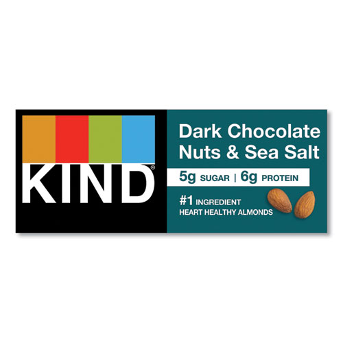 Image of Kind Nuts And Spices Bar, Dark Chocolate Nuts And Sea Salt, 1.4 Oz, 12/Box
