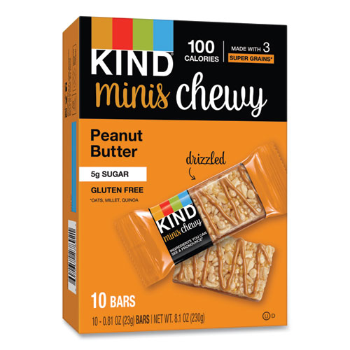 Image of Kind Minis Chewy, Peanut Butter, 0.81 Oz 10/Pack
