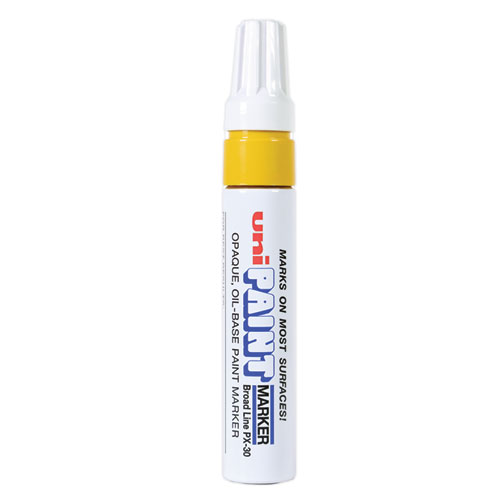 uni-ball Uni-Paint PX-20 Oil-Based Medium Point Marker Medium Marker Point  - Assorted, Blue, Red, Green, Yellow, Black Oil Based Ink - White Barrel -  6 / Set 