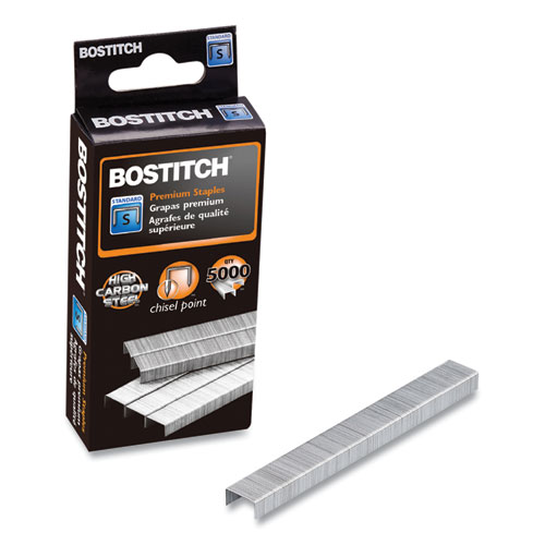 Bostitch® Standard Staples, 0.25" Leg, 0.5" Crown, Steel, 5,000/Box