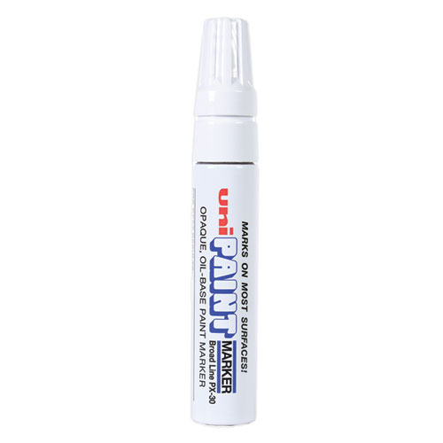 Uni®-Paint Permanent Marker, Broad Chisel Tip, White