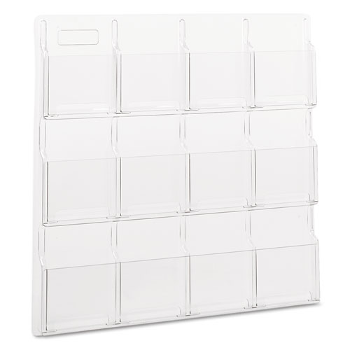 Reveal Clear Literature Displays, 12 Compartments, 30w X 2d X 30h, Clear