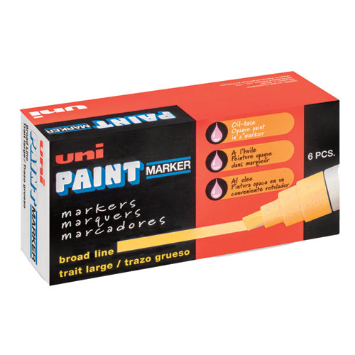 Image of Uni®-Paint Permanent Marker, Broad Chisel Tip, Yellow