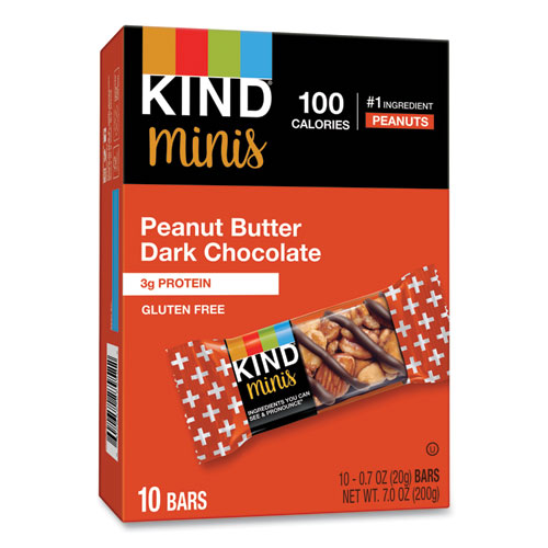 Image of Kind Minis, Peanut Butter Dark Chocolate, 0.7 Oz, 10/Pack
