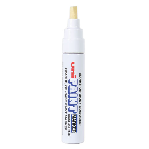 Image of Uni®-Paint Permanent Marker, Broad Chisel Tip, White