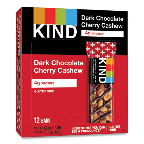 Image of Kind Plus Nutrition Boost Bar, Dk Chocolatecherrycashew/Antioxidants, 1.4 Oz, 12/Box