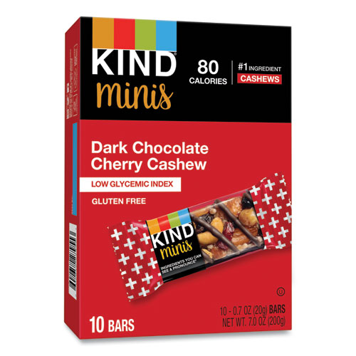 Image of Kind Minis, Dark Chocolate Cherry Cashew, 0.7 Oz, 10/Pack