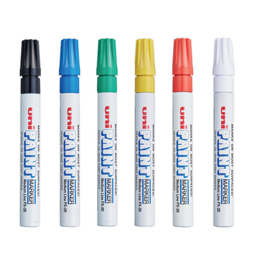Image of Uni®-Paint Permanent Marker, Medium Bullet Tip, Assorted Colors, 6/Set
