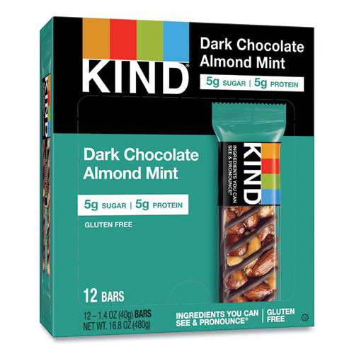 Image of Kind Nuts And Spices Bar, Dark Chocolate Almond Mint, 1.4 Oz Bar, 12/Box