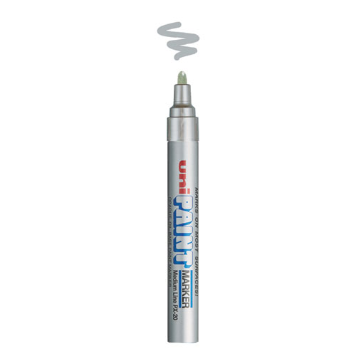 Image of Uni®-Paint Permanent Marker, Medium Bullet Tip, Metallic Silver