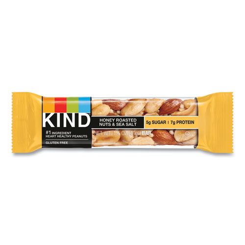 Image of Kind Nuts And Spices Bar, Honey Roasted Nuts/Sea Salt, 1.4 Oz Bar, 12/Box