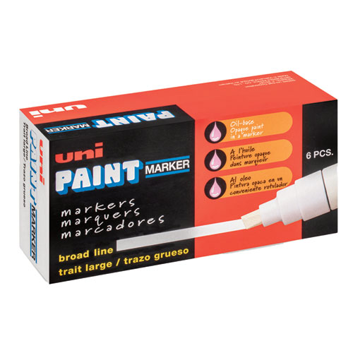 Image of Uni®-Paint Permanent Marker, Broad Chisel Tip, White