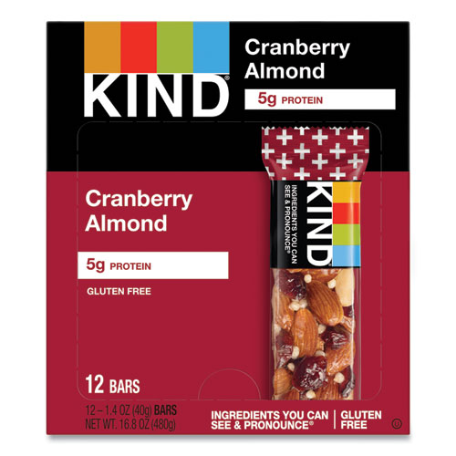 Kind Plus Nutrition Boost Bar, Cranberry Almond And Antioxidants, 1.4 Oz, 12/Box