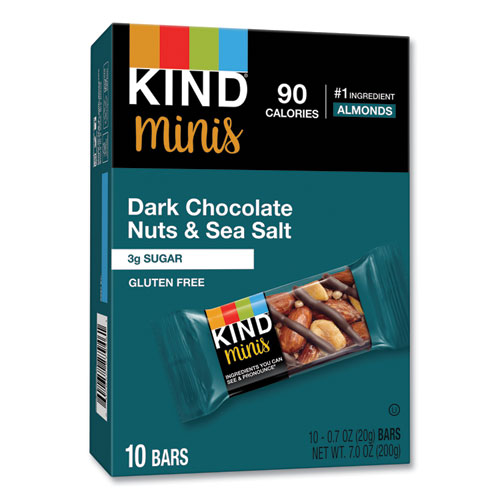 Image of Kind Minis, Dark Chocolate Nuts/Sea Salt, 0.7 Oz, 10/Pack