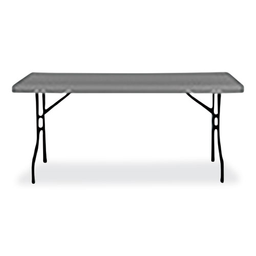 7110017025673 SKILCRAFT Blow Molded Folding Tables, Rectangular, 60w x 18d x 29h, Charcoal Gray