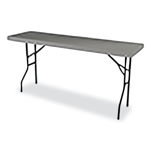 7110017025671 SKILCRAFT Blow Molded Folding Tables, Rectangular, 72w x 18d x 29h, Charcoal Gray