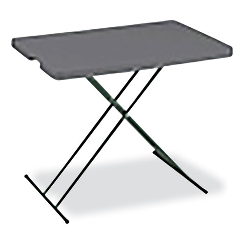 7110017026954 SKILCRAFT Personal Adjustable Height Folding Table, 20w x 30d x 25h to 28h, Charcoal Gray