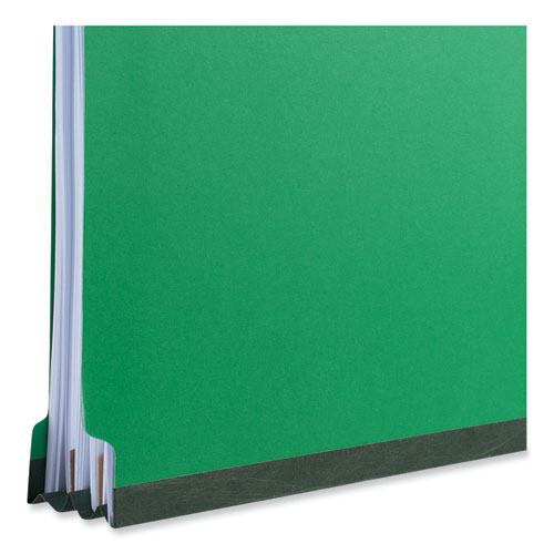 Bright Colored Pressboard Classification Folders, 2" Expansion, 1 Divider, 4 Fasteners, Letter Size, Emerald Green, 10/Box