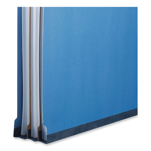 Bright Colored Pressboard Classification Folders, 2" Expansion, 1 Divider, 4 Fasteners, Legal Size, Cobalt Blue, 10/Box
