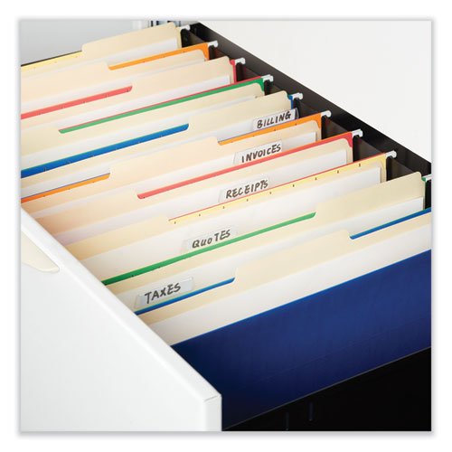 Image of Universal® Top Tab File Folders, 1/3-Cut Tabs: Right Position, Legal Size, 0.75" Expansion, Manila, 100/Box