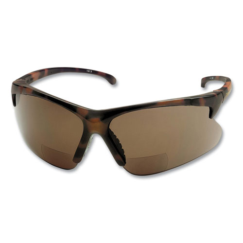 V60 30-06 Readers Safety Sunglasses, 2.0+ Diopter, Tortoise Half Frame, Smoke Dual Lens, 6/Box
