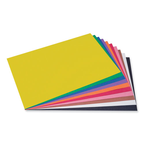 SunWorks Construction Paper, 50 lb Text Weight, 12 x 18, Assorted, 50/Pack