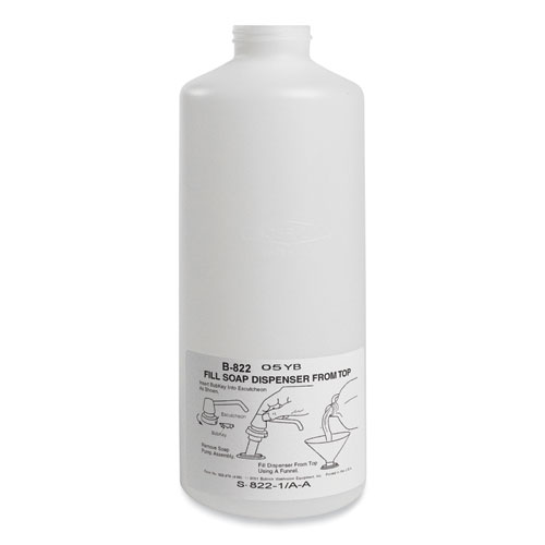 Polyethylene Replacement Soap Container with Cap, 34 oz, Black/White