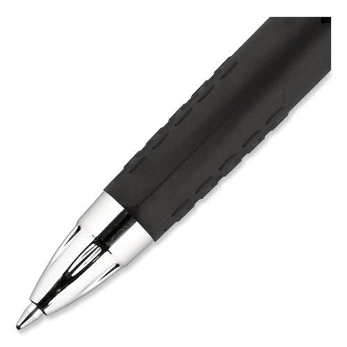 Signo 207 Gel Pen, Retractable, Medium 0.7 mm, Black Ink, Smoke/Black Barrel, 4/Pack