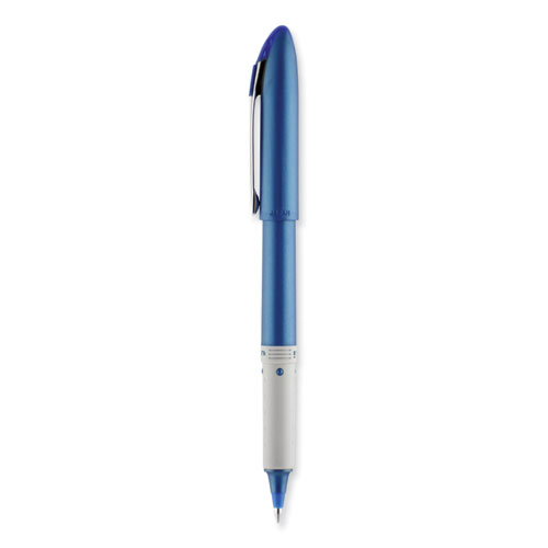Image of Uniball® Grip Roller Ball Pen, Stick, Fine 0.7 Mm, Blue Ink, Blue Barrel, Dozen