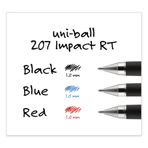 207 Impact RT Gel Retractable Pen Refills, Bold 1 mm Conical Tip, Blue Ink, 2/Pack