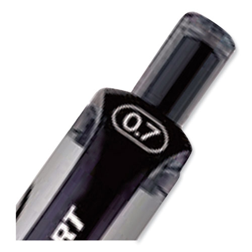 Signo Gel Pen, Retractable, Medium 0.7 mm, Black Ink, Silver/Black Barrel, Dozen