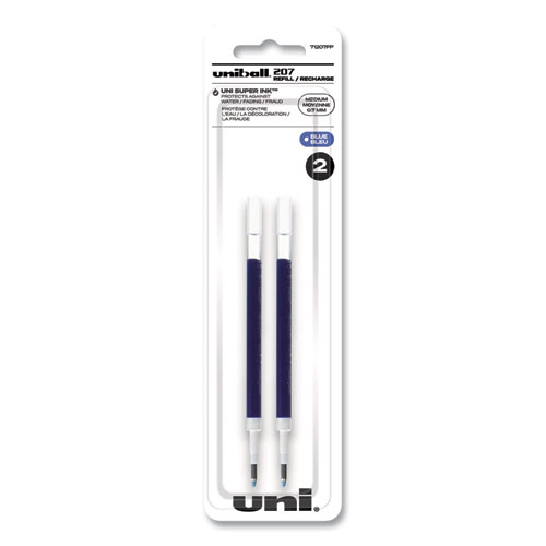 Image of Uniball® Refill For Signo Gel 207 Pens, Medium Conical Tip, Blue Ink, 2/Pack