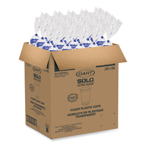 Image of Solo® Ultra Clear Cups, 16 Oz, Pet, 50/Bag, 20 Bags/Carton