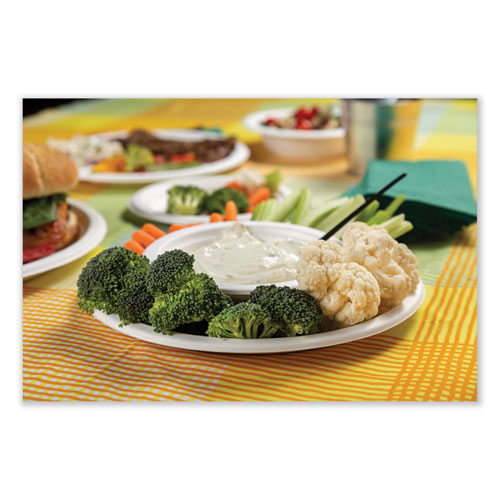 Image of Boardwalk® Bagasse Pfas-Free Dinnerware, Plate, 10" Dia, White, 500/Carton
