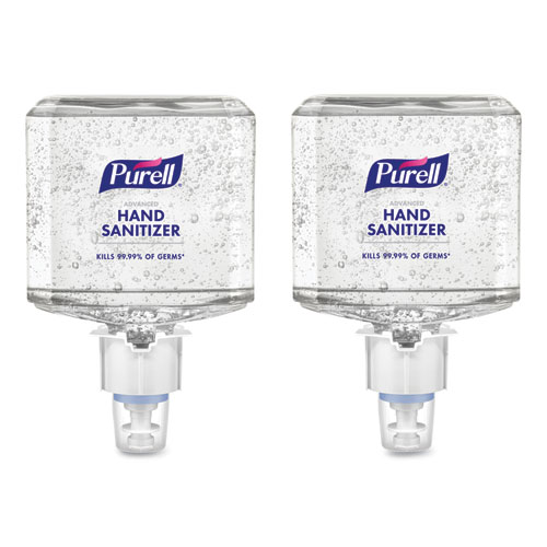 Image of Purell® Advanced Gel Hand Sanitizer Refill, 1,200 Ml, Clean Scent, For Es4 Dispensers, 2/Carton