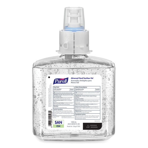 Image of Purell® Advanced Gel Hand Sanitizer Refill, 1,200 Ml, Clean Scent, For Es4 Dispensers, 2/Carton