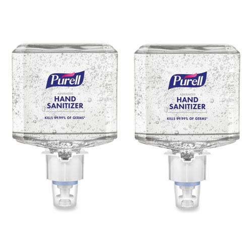 PURELL® Advanced Hand Sanitizer Gel Refill, 1,200 mL, Clean Scent, For ES6 Dispensers, 2/Carton