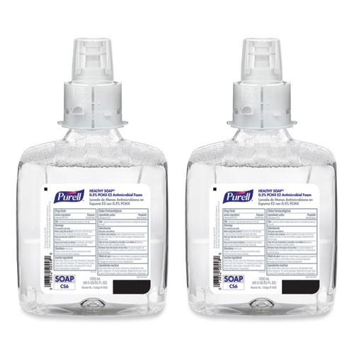 HEALTHY SOAP 0.5% PCMX E2 Antimicrobial Foam, For CS6 Dispensers, Fragrance-Free, 1,200 mL, 2/Carton