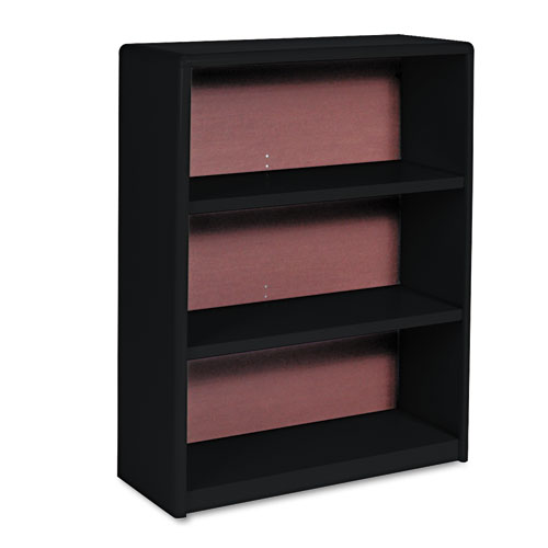 Value Mate Series Metal Bookcase, Three-Shelf, 31-3/4w X 13-1/2d X 41h, Black