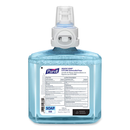 Image of Purell® Healthy Soap 0.5% Bak Antimicrobial Foam, For Es8 Dispensers, Light Citrus Floral, 1,200 Ml, 2/Carton