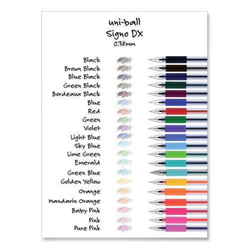 Image of Uniball® Gel Pen, Stick, Micro 0.38 Mm, Assorted Ink Colors, Clear Barrel, 8/Pack