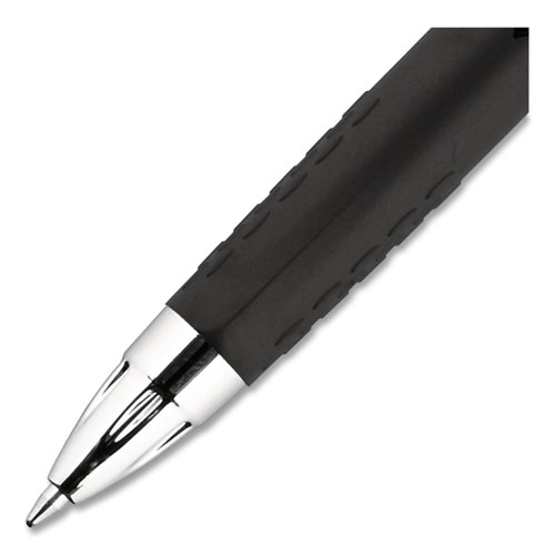 Uni-Ball Signo 207 Retractable Gel Pen, Medium 0.7mm, Assorted Ink, Black Barrel, 8/Set