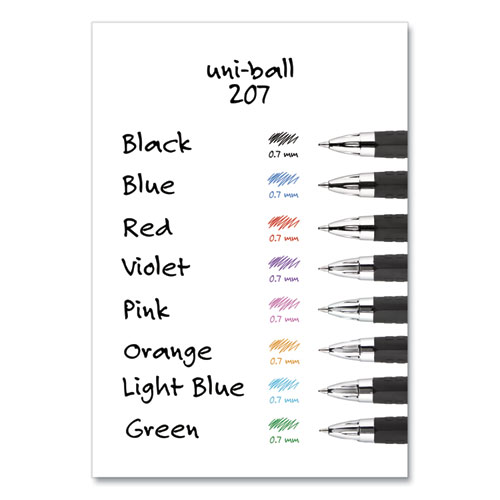  Uniball Signo 207 Gel Ink Pen 8 Pack, 0.7mm Medium