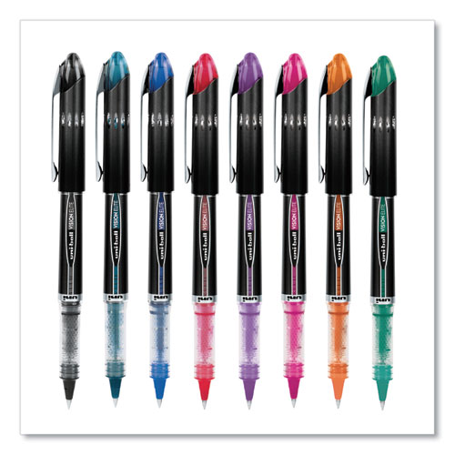 Image of Uniball® Vision Elite Roller Ball Pen, Stick, Micro 0.5 Mm, Assorted Ink Colors, Black Barrel
