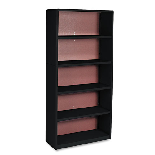 Value Mate Series Metal Bookcase, Five-Shelf, 31.75w x 13.5d x 67h, Black
