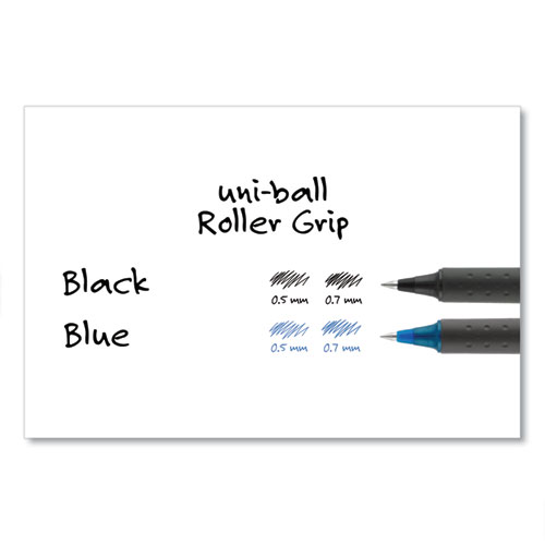 Image of Uniball® Grip Roller Ball Pen, Stick, Micro 0.5 Mm, Blue Ink, Blue Barrel, Dozen