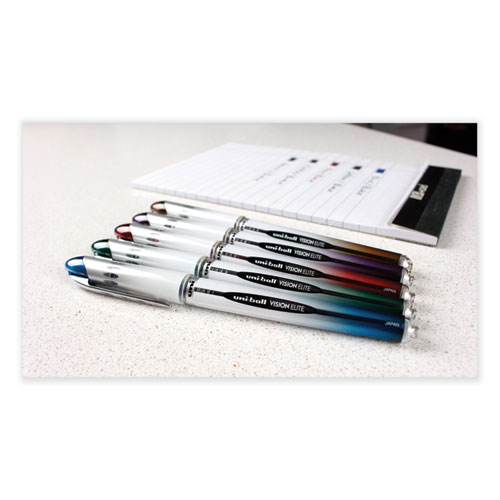 Image of Uniball® Vision Elite Blx Series Roller Ball Pen, Stick, Bold 0.8 Mm, Assorted Ink And Barrel Colors, 5/Pack